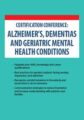 2-Day Certification Conference -Alzheimer’s, Dementias and Geriatric Mental Health Conditions – Micheal Shafer
