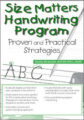 Size Matters Handwriting Program -Proven and Practical Strategies – Beverly H Moskowitz