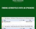 Finding Astrocycles with an Ephemeris – Hans Hannula