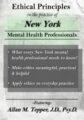 Ethical Principles in the Practice of New York Mental Health Professionals – Allan M Tepper