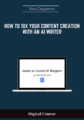 Available only $39, How to 10x Your Content Creation With an AI Writer – Nina Clapperton Course