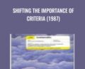 Shifting The Importance of Criteria (1987) – Connirae Andreas